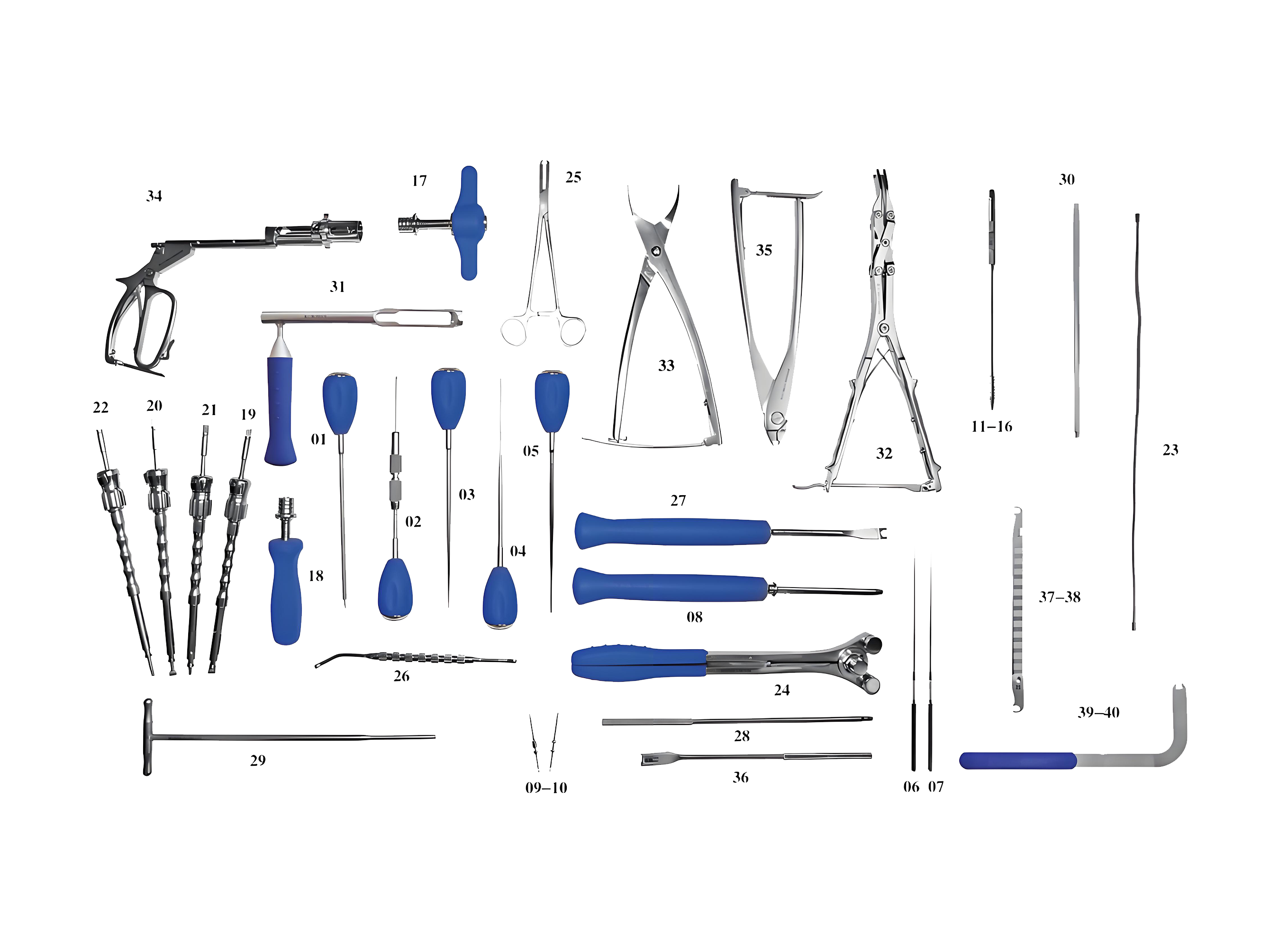 내부 척추 고정 시스템 (VI) 용 악기 세트
