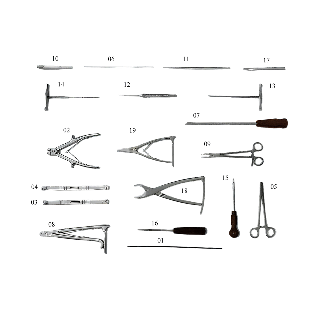 외상 임플란트의 악기 세트