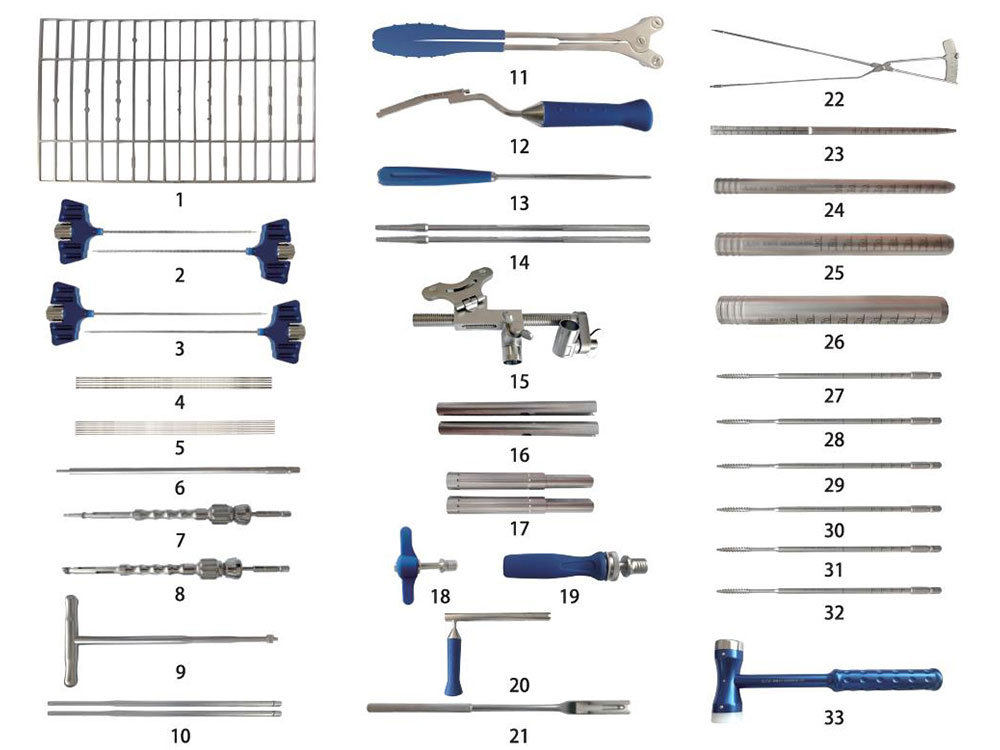 Instruments Set for Internal Spinal Fixation System (IX)